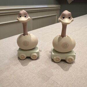 (2) Rare Vintage 1985 Precious Moments "Birthday Series" Year 8. Ostrich